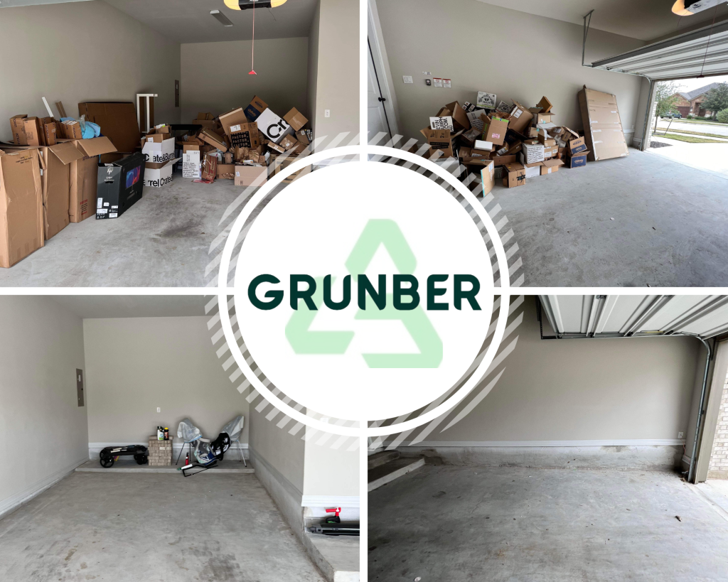 Four photos of before and after with the Grunber logo.