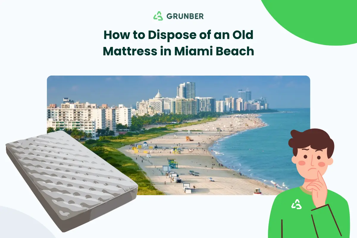 An image picturing miami beach and showing an old mattress